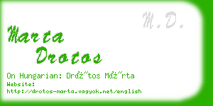 marta drotos business card